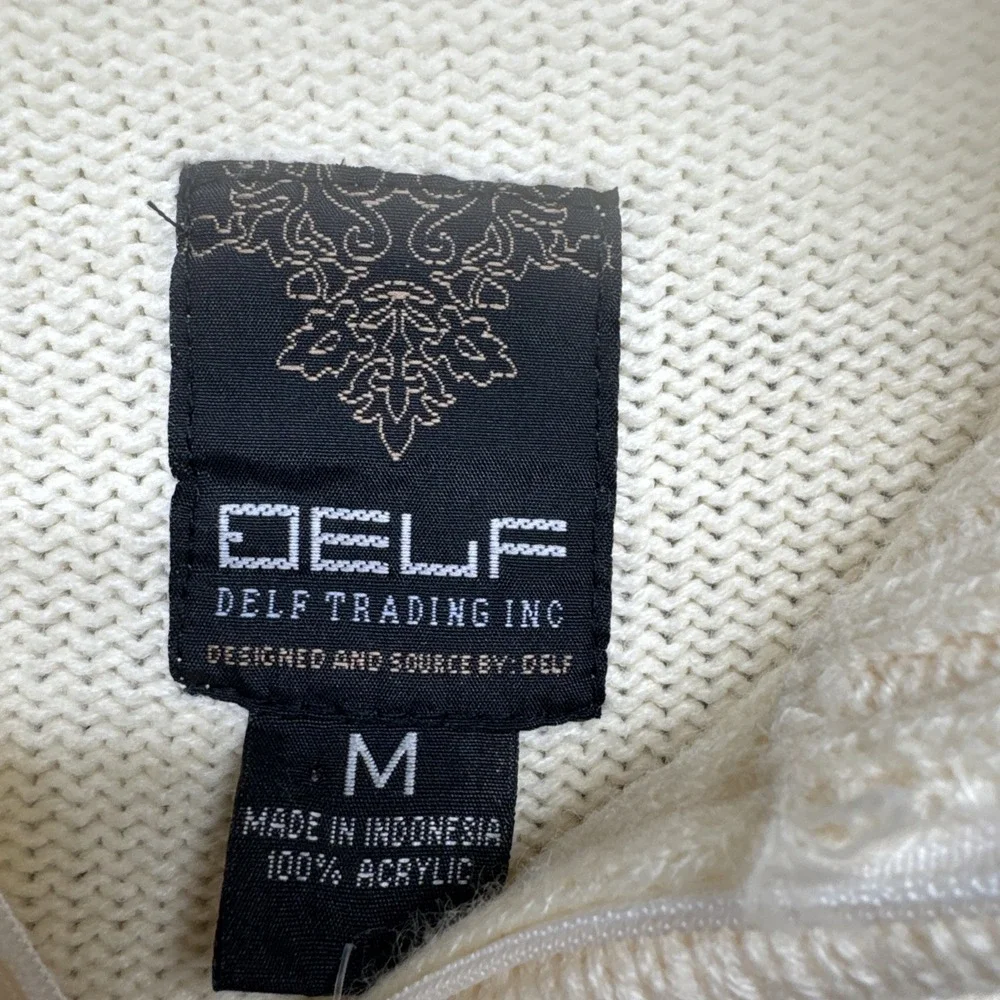 Men's Argyle‎ 1/4 Zip Sweater Delf Trading Company Preppy Golf Medium